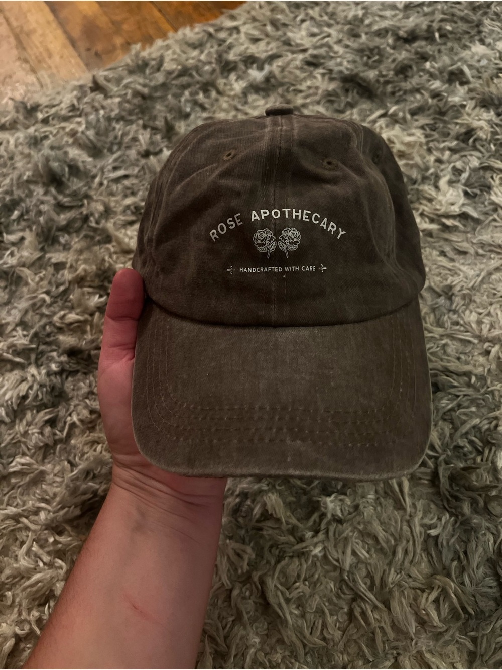 Washed Grey Rose Apothecary Baseball Cap